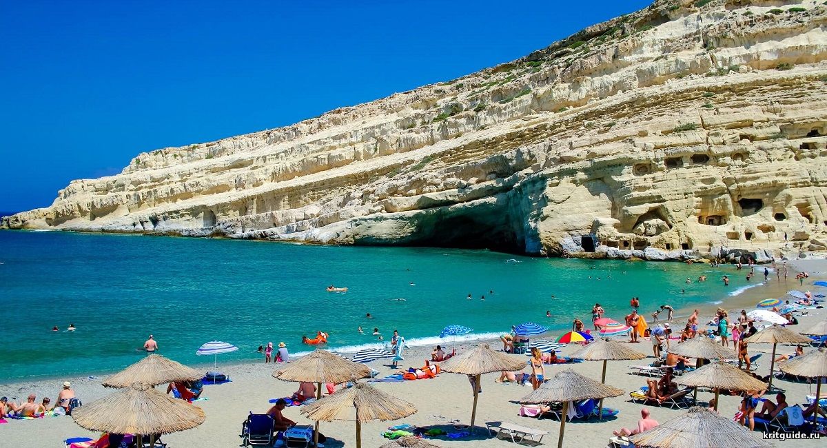Пляж Матала на Крите